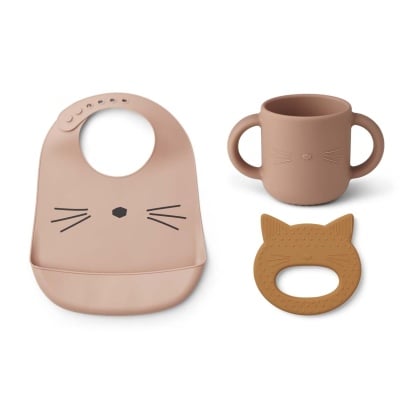 Liewood® Set za jelo od silikona Carol Carol Cat Rose Multi Mix
